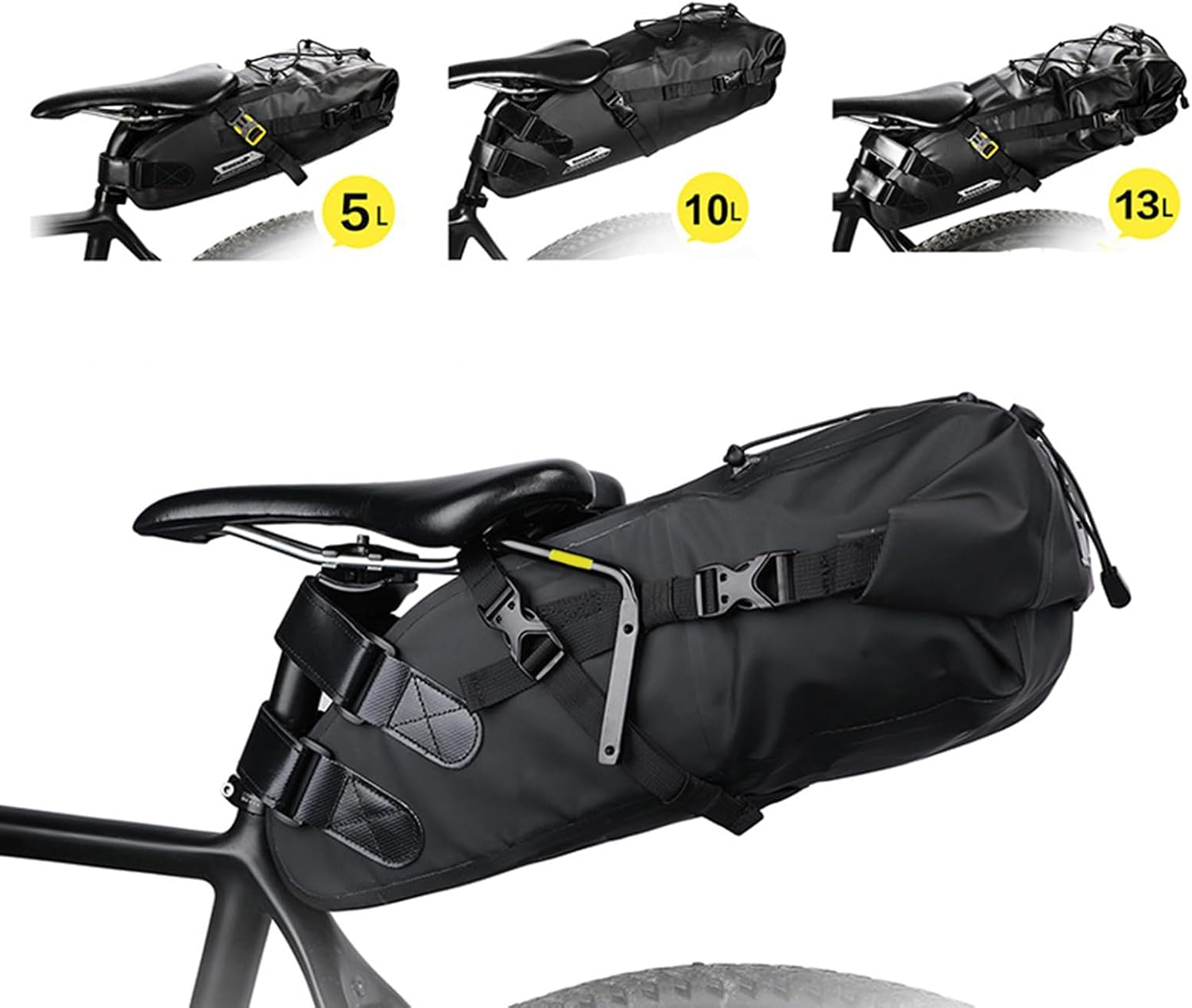 Saddle Stabiliser - Saddle Bag Support, Rear Rack Bag Holder | Luggage Stabiliser, Bag Support Holder, Anti-Shake Water Bottle Holder, Touring image number 1