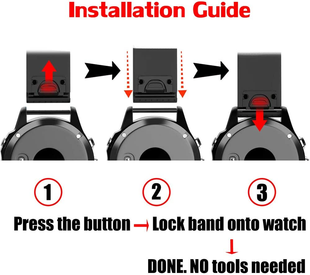 ANCOOL Compatible with Fenix 5S Bands 20Mm,Quick Release Soft Silicone Strap for Fenix 6S/Fenix 6S Pro/Fenix 5S plus Smart Watch-Black - Navy Blue image number 4