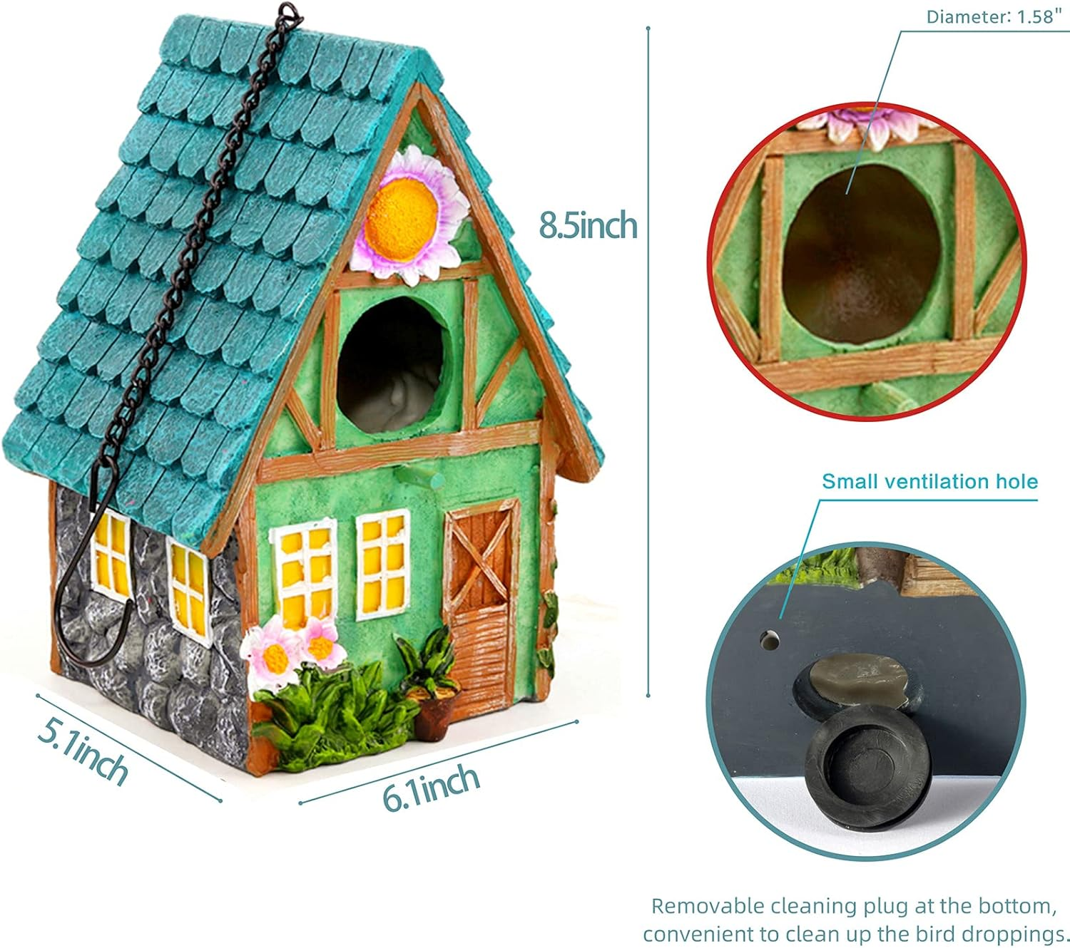 Bird Houses for outside Clearance Hanging Birdhouses for Outdoors Bluebird Houses for outside Nesting Box for Bird Lovers Tree Swallow Bird Finch Wild Birds Wren Chickadee1 image number 5