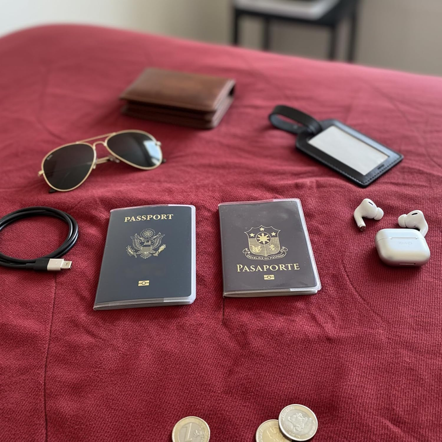 Passport Sleeve, 6 Pack Clear Passport Cover with Card Slots, Travel Passport Holder for Organising ID and Credit Cards, 18.5 X 13.5 Cm image number 5