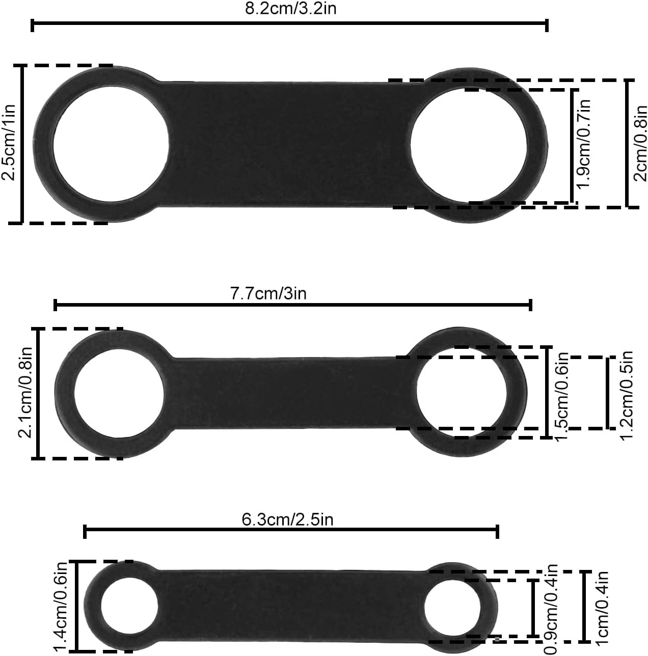 6Pcs Silicone Dog Tags, 3 Sizes Slide on Dog Tags Personalized Puppy Name ID Pet Supplies for Pets Collar (Black) image number 1