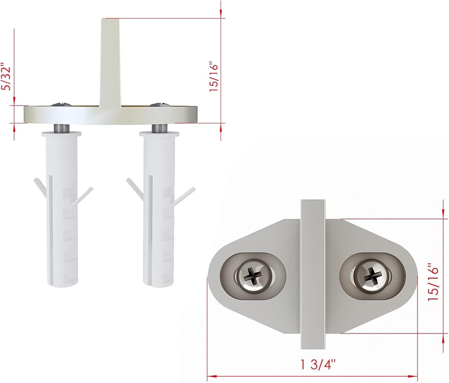 JUBEST Silver Aluminum T-Guide for Sliding Barn Door Hardware Set of 2 - Silver image number 2