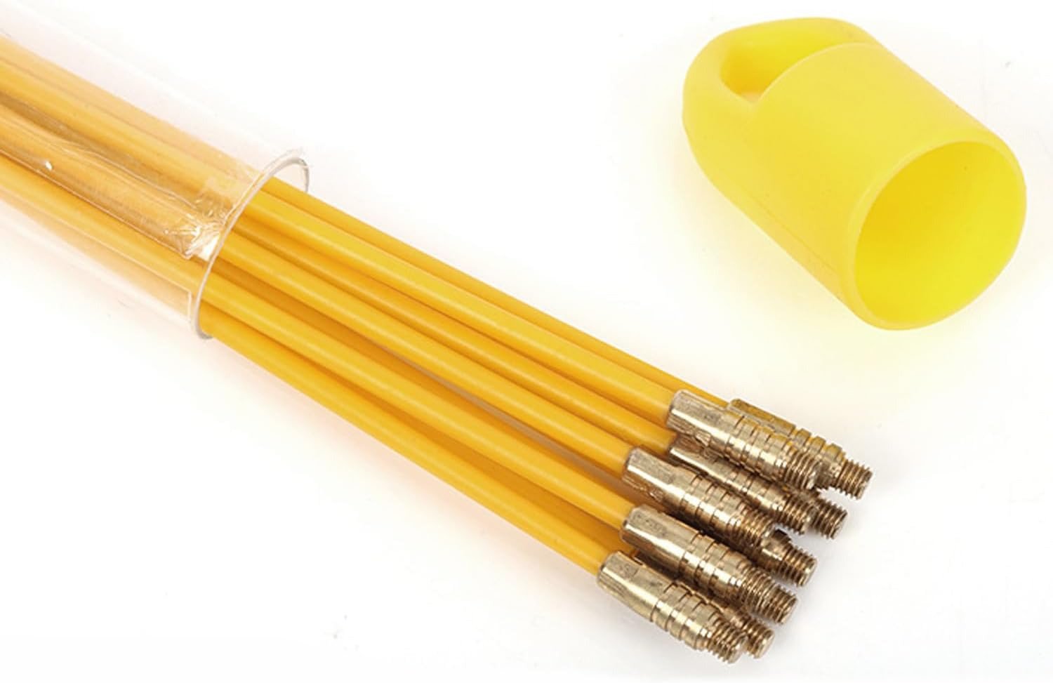 BEANPRECOY 12 Pcs 4Mm Fiberglass Running Electrical Wire Cable Pulling Fish Tape Kit, Wire Fishing Tools Fish Tape Wire Puller through Wall Cable Snake Fish Rods Kit, with Brass Connectors image number 3