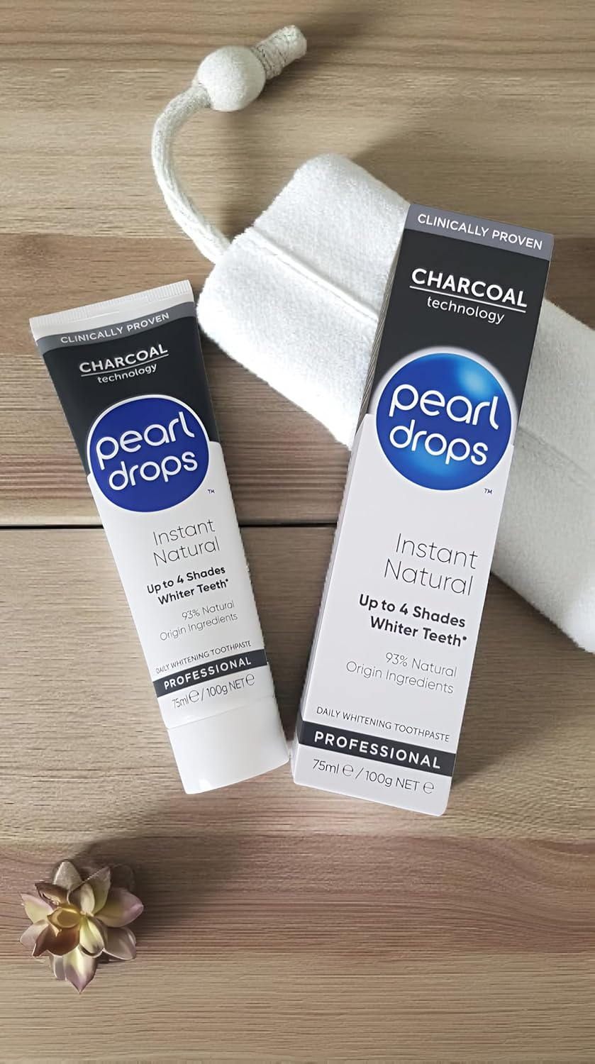 Pearl Drops Instant Natural White Charcoal Whitening Toothpaste, 100G