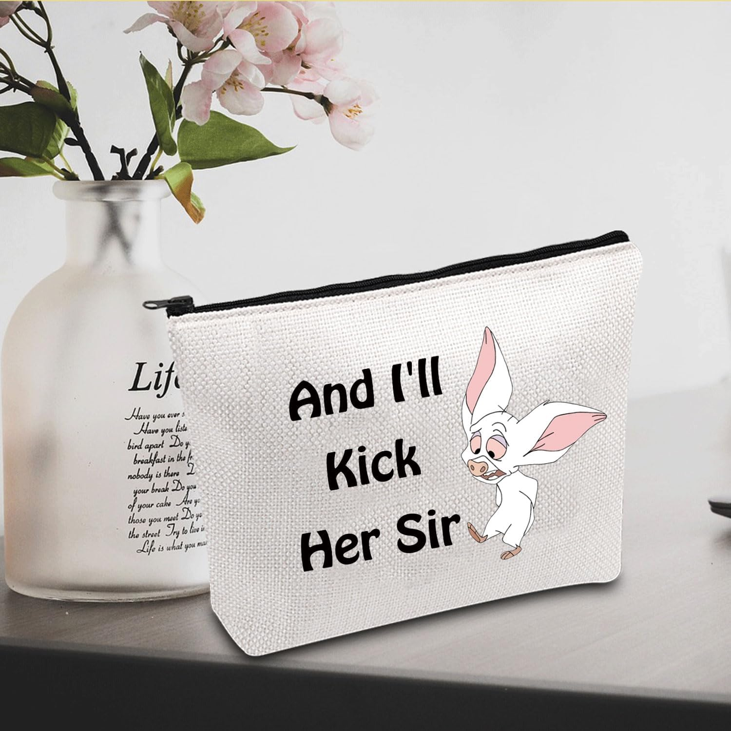 JXGZSO Anastasia Bartok Inspired Cosmetic Bag Anastasia Bartok Movie Lover Gift and I'Ll Kick Her Sir Makeup Bag, and I'Ll Kick Her Sir image number 2