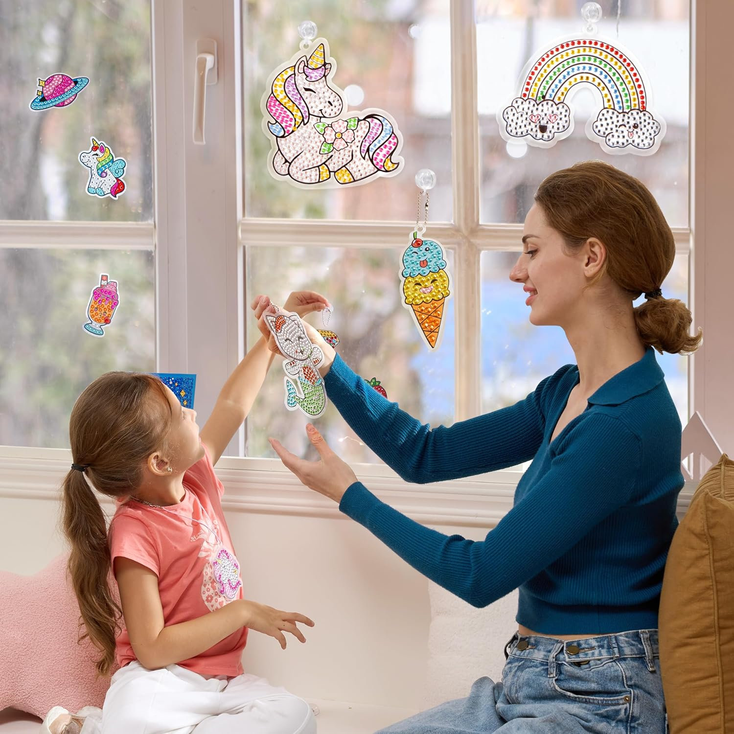 16 Projects Gem Painting, Kids Diamond Gem Painting Kit with 5D Gem, Arts and Crafts for Girls Ages 6-12, Gem Craft Activities Kits, Premium Art Gift Ideas for Girls Ages 6, 7, 8+ image number 6