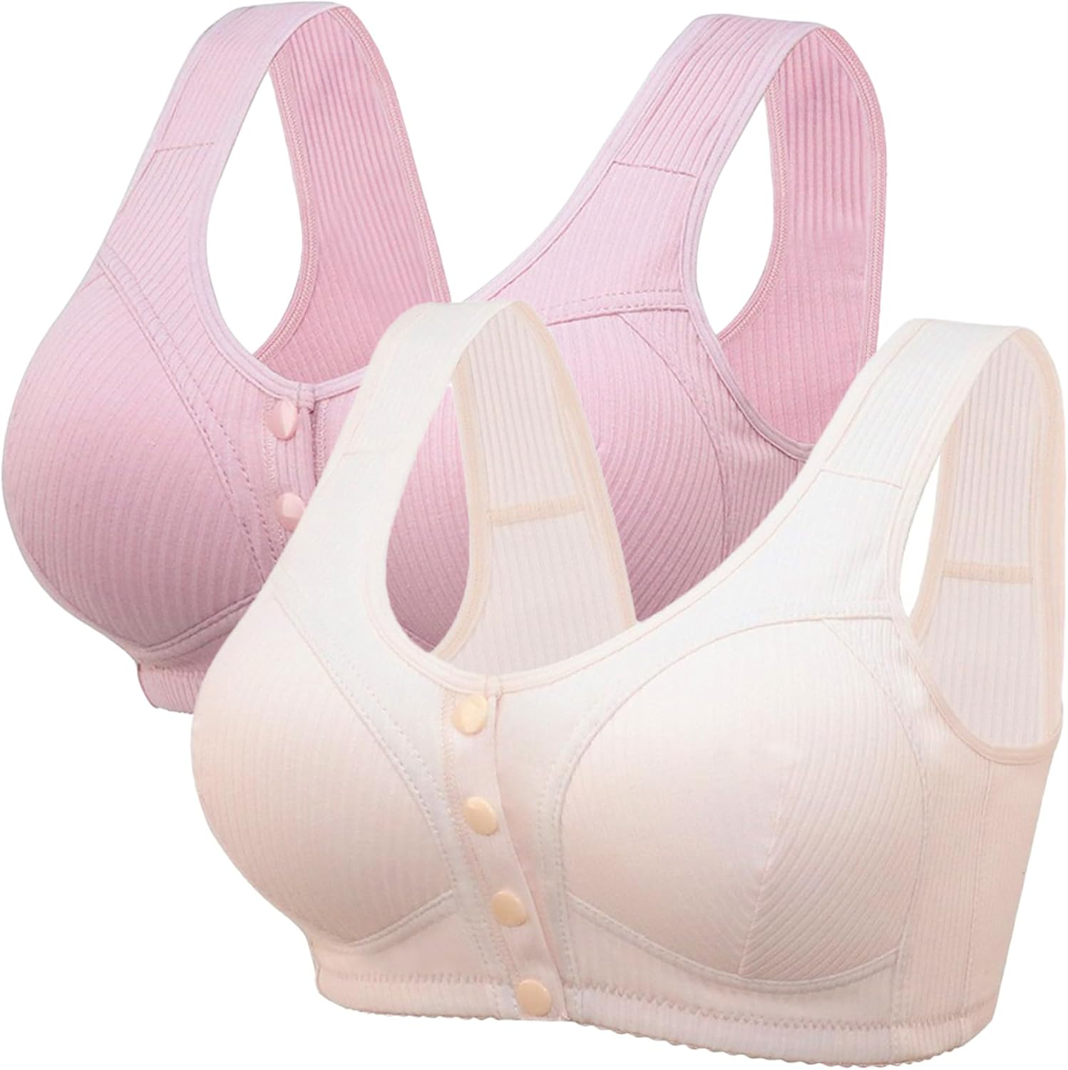 Dress Cici Full Coverage Nursing Bra for Maternity Moms - Wire Free Cotton Breastfeeding Comfort, 2 Pack