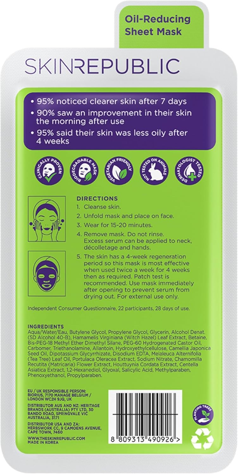 Skin Republic 10 Pack Spots + Blemish Face Mask Sheet image number 4