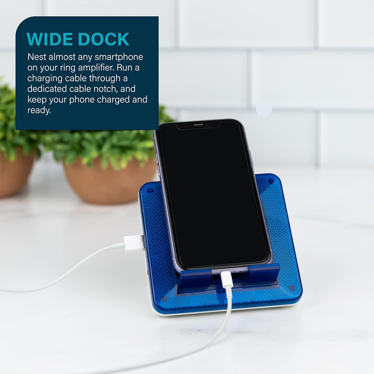 Serene Innovations Cell Phone Amplifier & Flash Ringer &ndash; Cell Phone Call Alert, Home Phone, & SMS Detection with LED Flasher &ndash; Works with Apple & Android Phones &ndash; Adaptive Telephone Ring Amplifier By image number 3