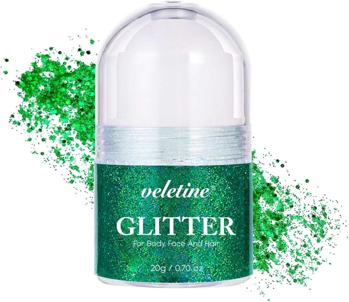 Veletine Body Glitter Gel, Roll-On Glitter Gel for Body, Face, Hair and Lip,Shimmer Three-Dimensional Glitter,Hair Glitter＆Lip Glitter,Sparkling Body Contouring Highlight Makeup, 20G/0.7 Oz (Purple)