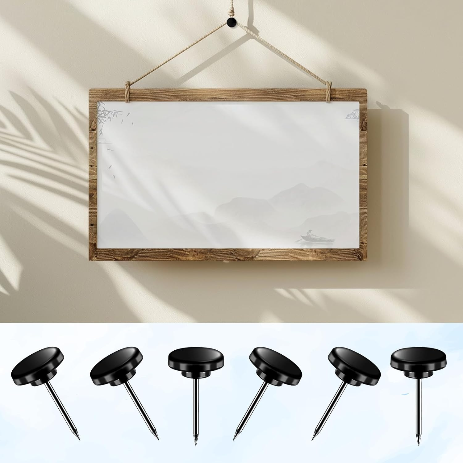 30Pcs Push Pins, Metal Thumb Tacks for Picture Photo Hanging Flat Thumbtacks Small Wall Tacks Decorative Wall Pins for Cork Board Bulletin Maps Posters Home Office Display (Black) image number 2