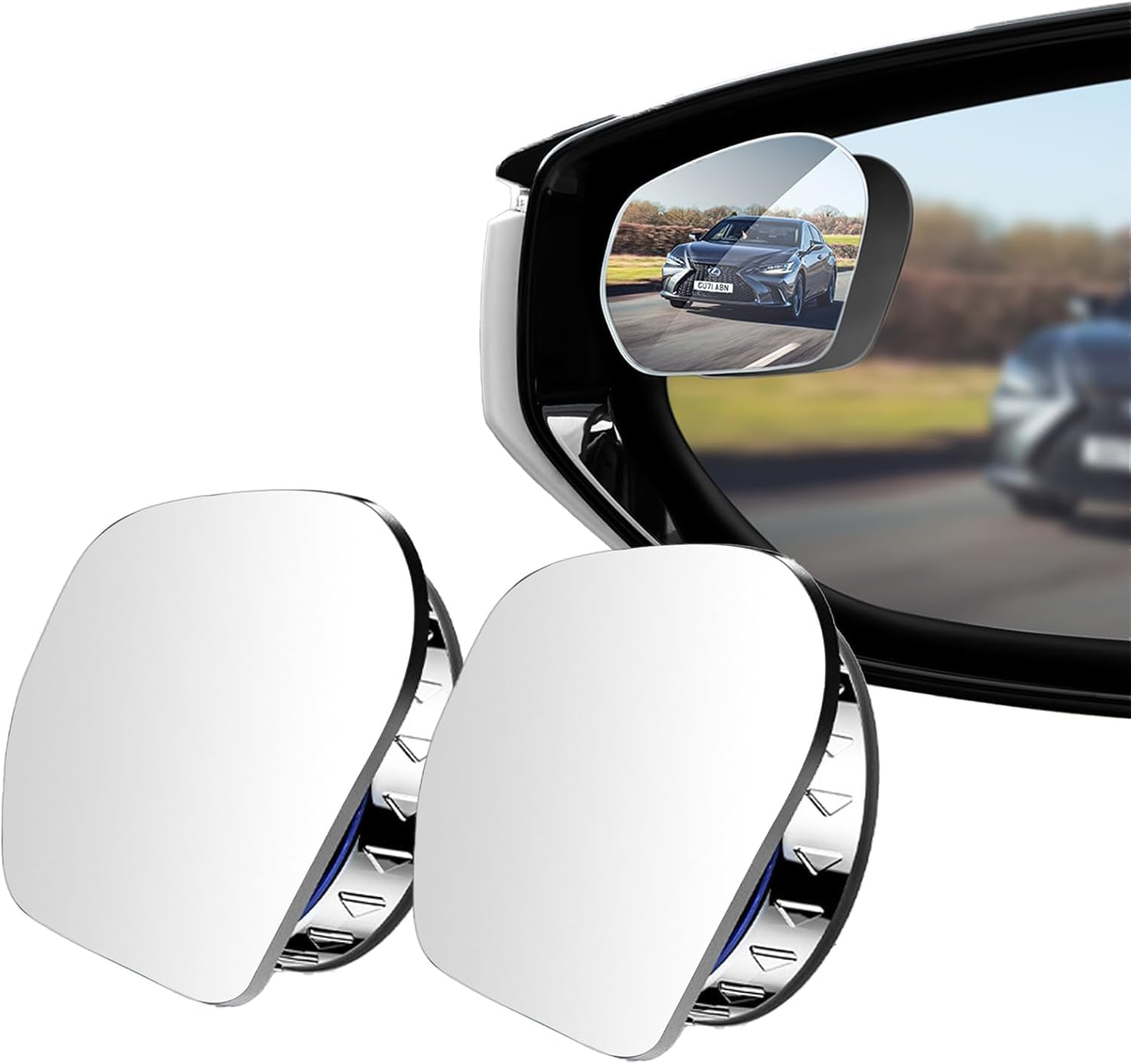 KEWAYO 2Pcs Blind Spot Mirror, 360 Degree Adjustabe HD Glass Blind Spot Mirrors, Frameless Convex Rear View Mirror, for Any Van, Car, Suv and Trucks. image number 5