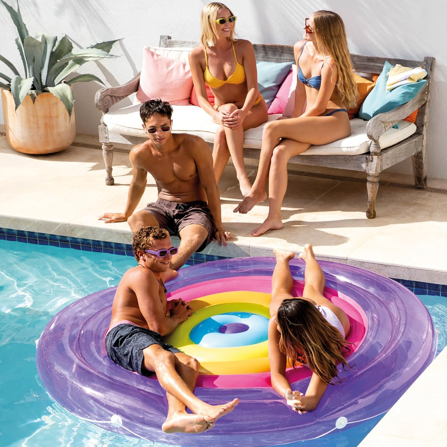 Intex Rainbow Fiesta Island Pool Float image number 5