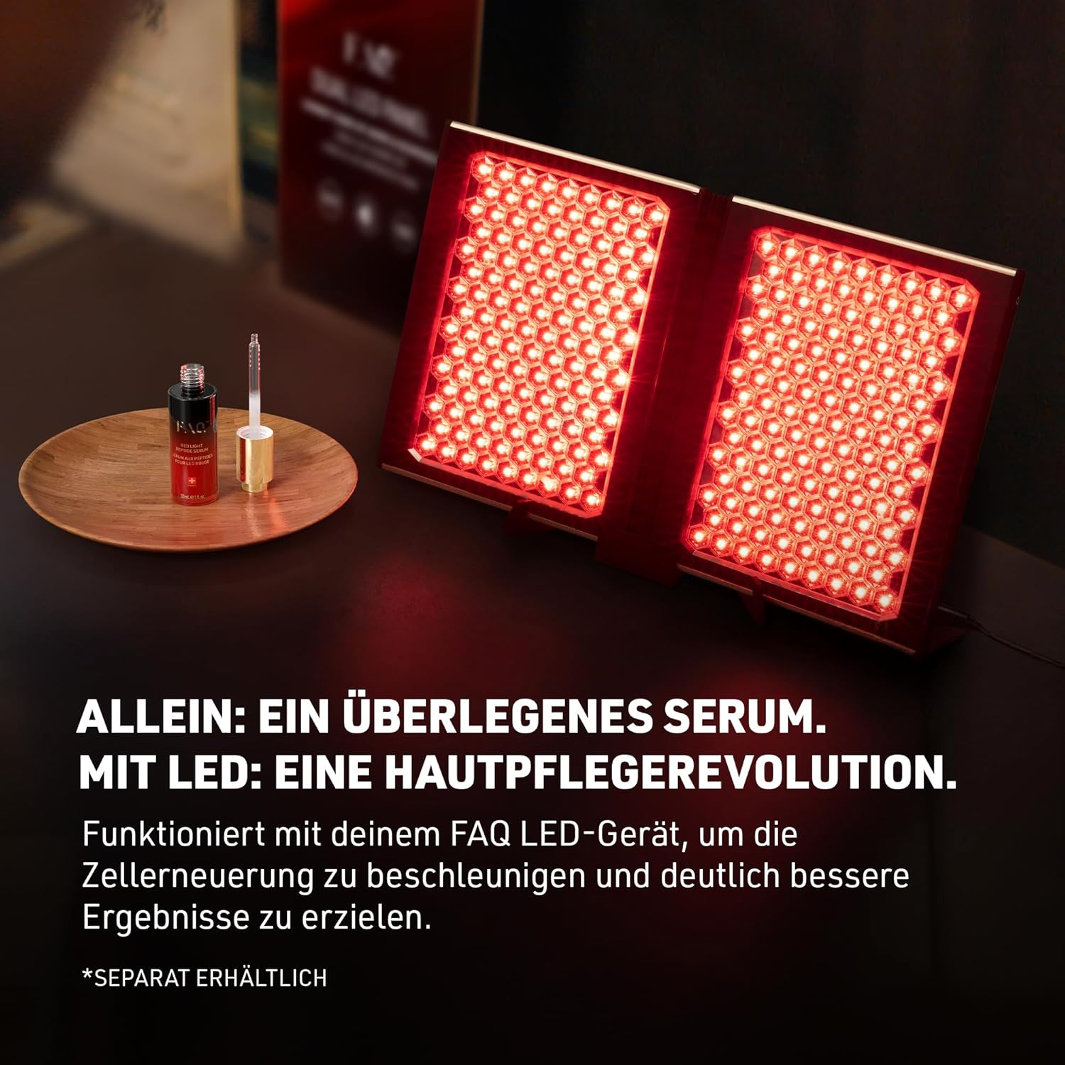 FAQ Red Light Peptide Serum &ndash; Hyaluronic Acid & Peptide Face Serum for Women & Men, Hydrating Skin Care to Enhance LED Light Routines image number 2