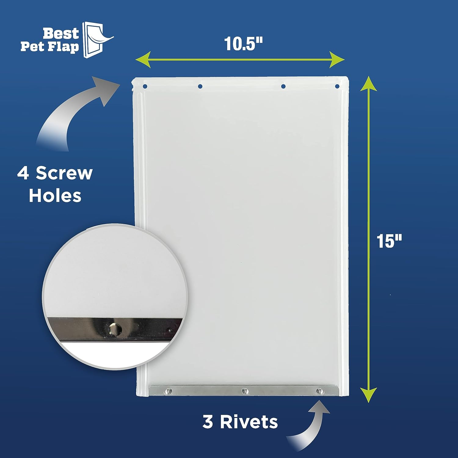 Best Pet Flap Xldog Door Compatible with Ideal Products Designer Series DSPRFXL RFXLN - Measures 10.5'' X 15'' Longer Lasting, Most Energy Efficient, Less Shrinkage, BPA Free (BPFXLN), Clear Frosted image number 6