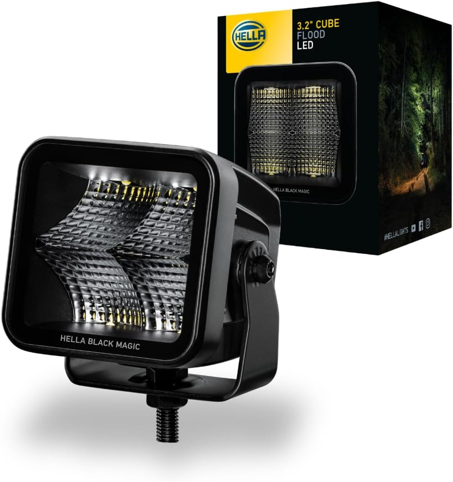 HELLA 1FA358176821 Black Magic 12/24V Mini LED Light Bar & Driving Lamp for off Road, 4WD, SUV & Truck, Cube Kit 3.2 Inch, 3000 Lumen with Spot Beam image number 4