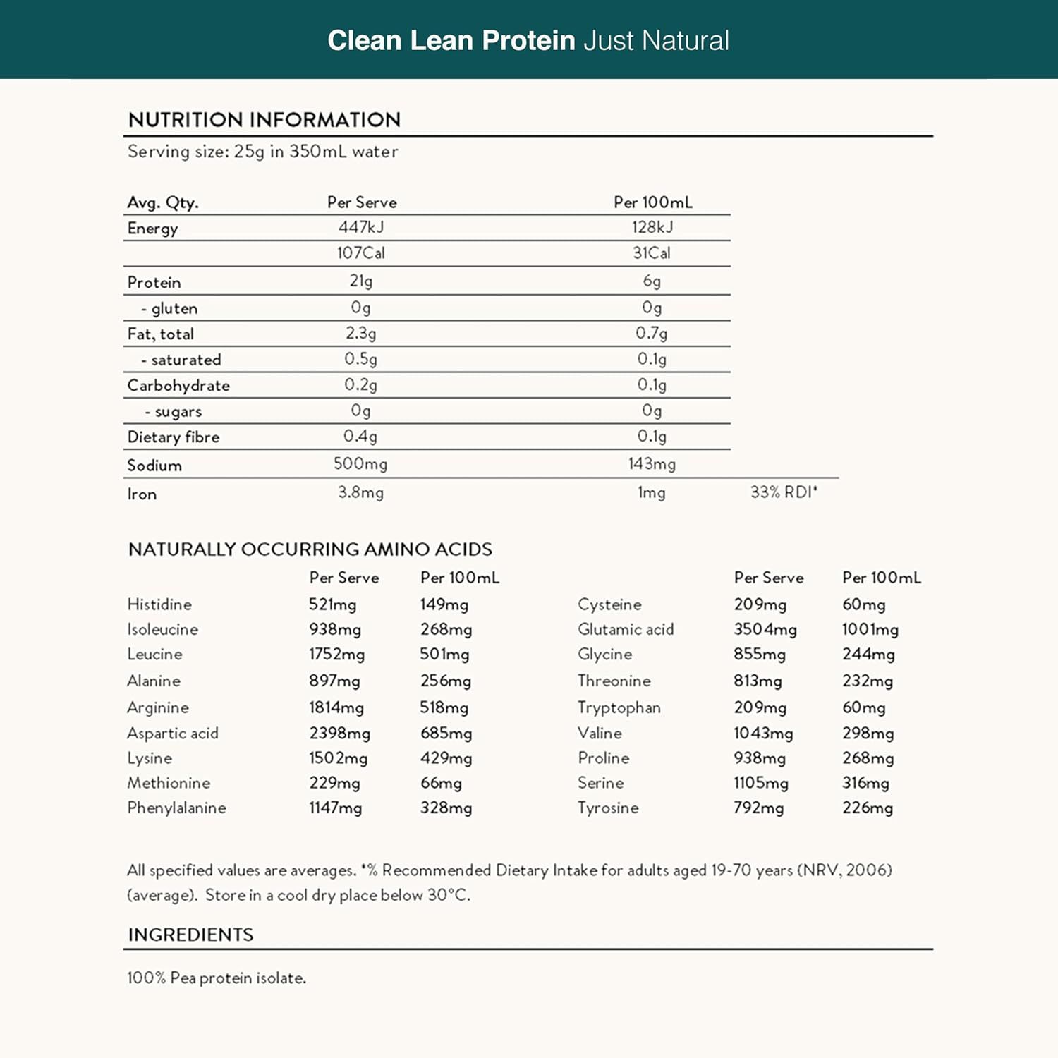 Nuzest - Pea Protein Powder - Clean Lean Protein - Just Natural - Vegan Protein Shake - Plant-Based Low Calorie & Low Carb - Gluten Free - Dairy Free - 1Kg (40 Servings)
