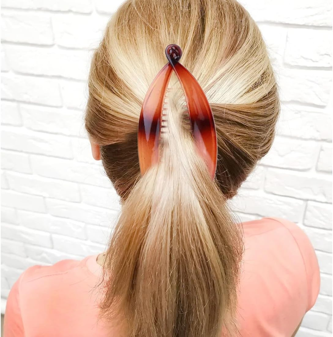 Pack of 4 Banana Clips Hair Clips Banana Fish Combs Fish Clips Banana Clip Hair Tinted Comb Handle Size 14 Cm for Women Girls Vintage Fishtail Hair Clip French