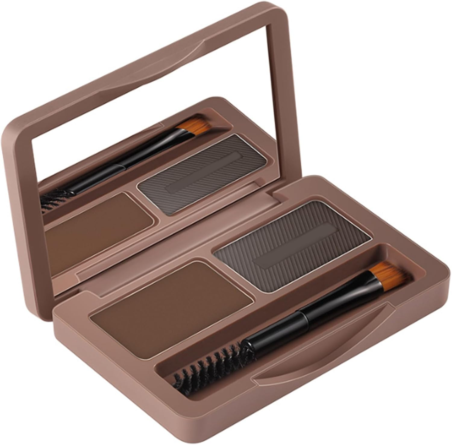 2 Color Eyebrow Duo Sculpting Kit for Girls & Women - Waterproof, Natural Brow Powder in Dark Brown & Grey image number 2