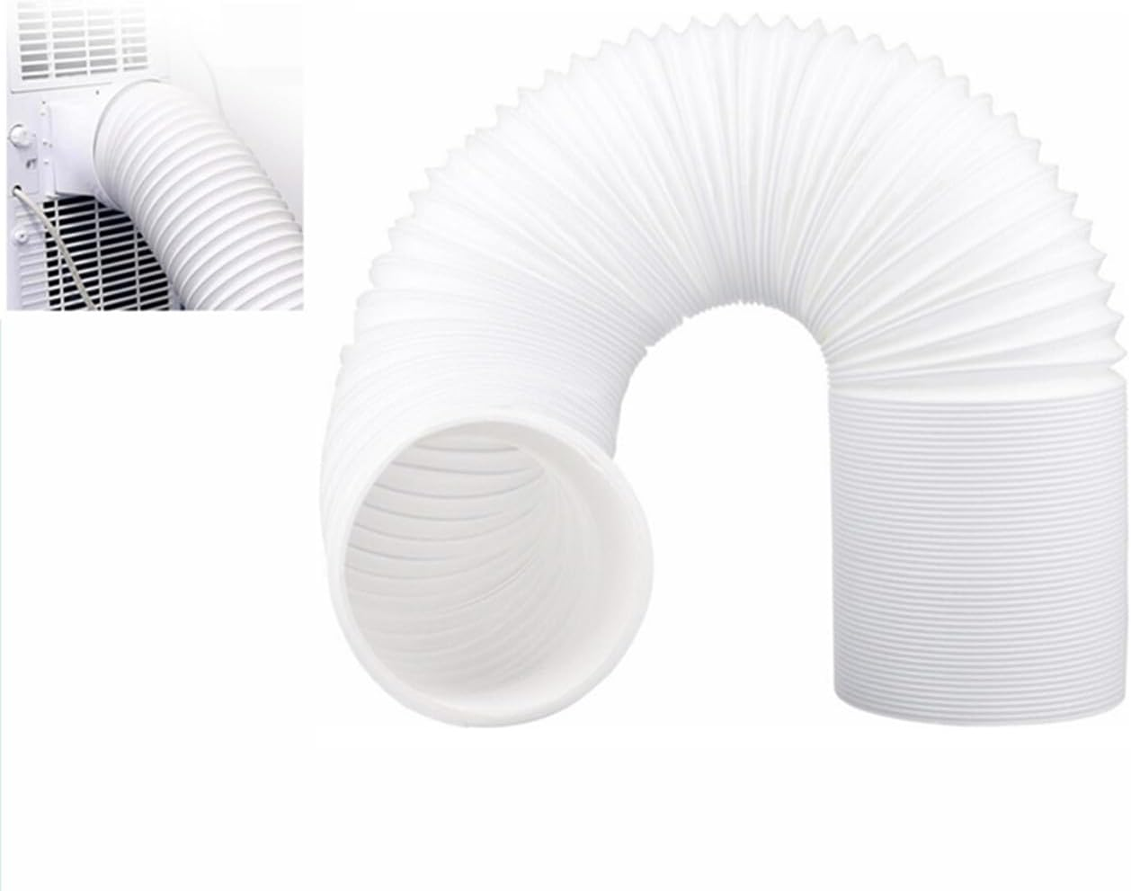 Portable Air Conditioner Exhaust Hose, Universal AC Exhaust Replacement 5.9 Inch Diameter Length to 6.56Ft Counterclockwise Air Conditioner Parts Suitable for Most Portable AC image number 2