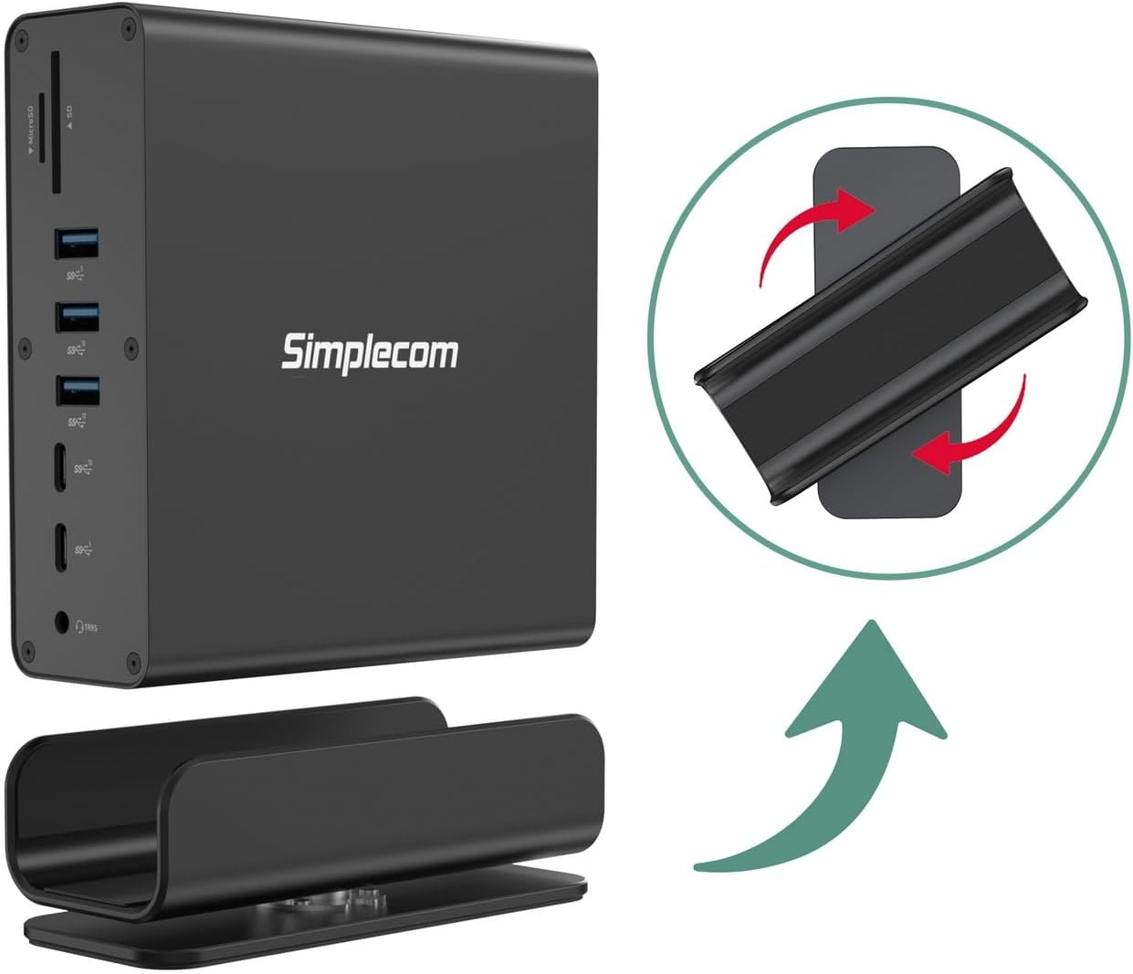 Simplecom CHT815 15-In-1 USB-C 4K Triple Display MST Docking Station with Dual HDMI DP image number 1