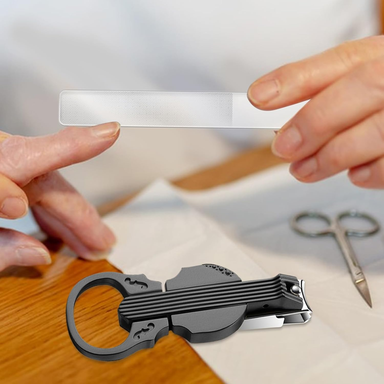 Yulokdwi Nail Cutter - Professional Ingrown Nail Clippers for Seniors,Violin-Shape Trimmer Bottle Opener for Daily Hand Foot Salon Women Senior Home Outdoor Salon Camping - Champagne image number 2