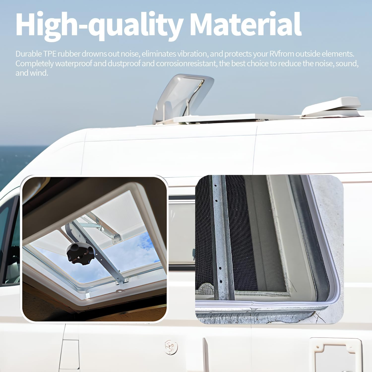 RV Roof Vent Seal RV Seal Replacement for Roof Vents Roof Vent Lid Replacement Gasket (59 Inch) image number 1