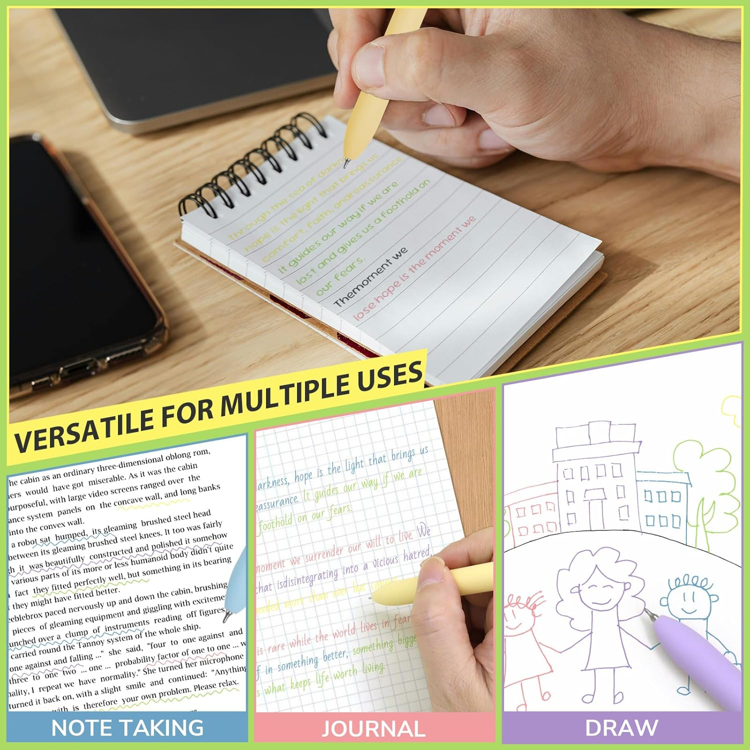 UIXJODO Color Pencils, 6 Pack Colorful Pens Fine Point Smooth Writing 0.5Mm Colored Ink Gel Pen for Diary Notes Planner School Supplies Gifts for Nurses Teachers (6 Pack - 6Pcs Gold Vintage image number 6