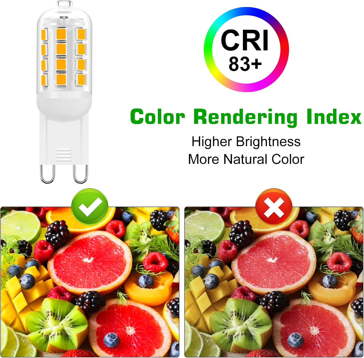 UCINNOVATE G9 LED Light Bulbs Dimmable, New 4W Replace 35W Halogen Bulbs,Warm White 3000K, G9 Globe Bulb Ideal for Ceiling Light, Dining Room Living Room Kitchen Chandelier Bulbs, 230V image number 2