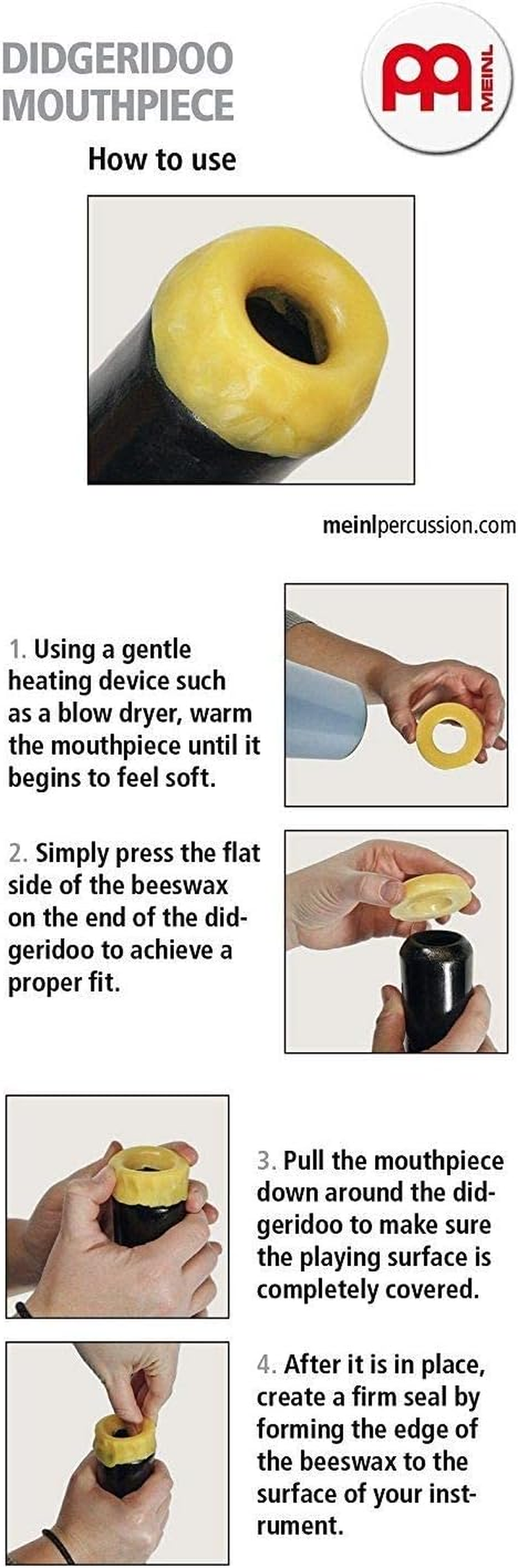 Meinl Mouthpiece, Fits All Didgeridoos-Made from 100% Pure Beeswax, (DDG-MP) image number 2