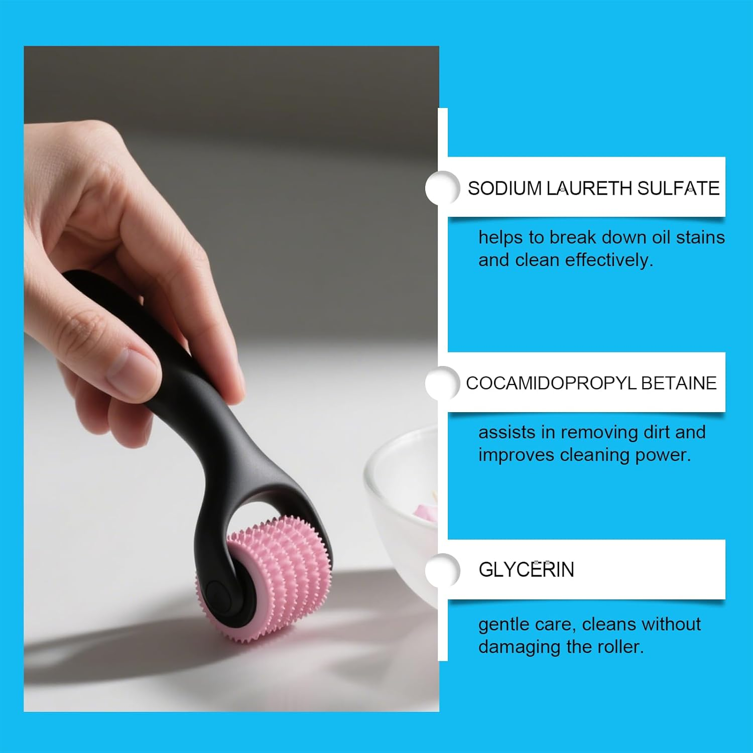 Roller Cleaner Spray, Deep Cleaning Solution for Massage Tools, 100Ml/3.38Fl.Oz, Efficient Stain Removal, Smooth Upgrade Formula