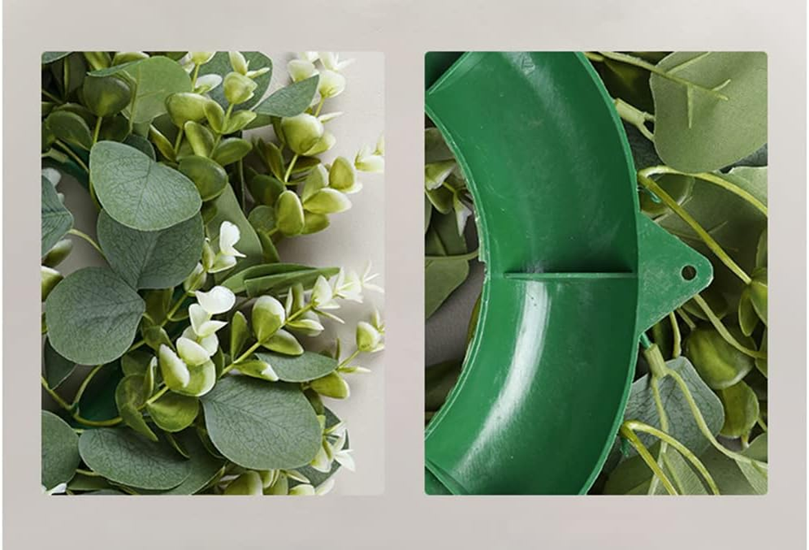Eucalyptus Garland 17.78"Christmas Wreaths Entrance Decoration Farmhouse Wreath Wall Hanging Artificial Wreath Festival Home Decor for Front Door Wall Window Porch Patio Garden outside Decor image number 4