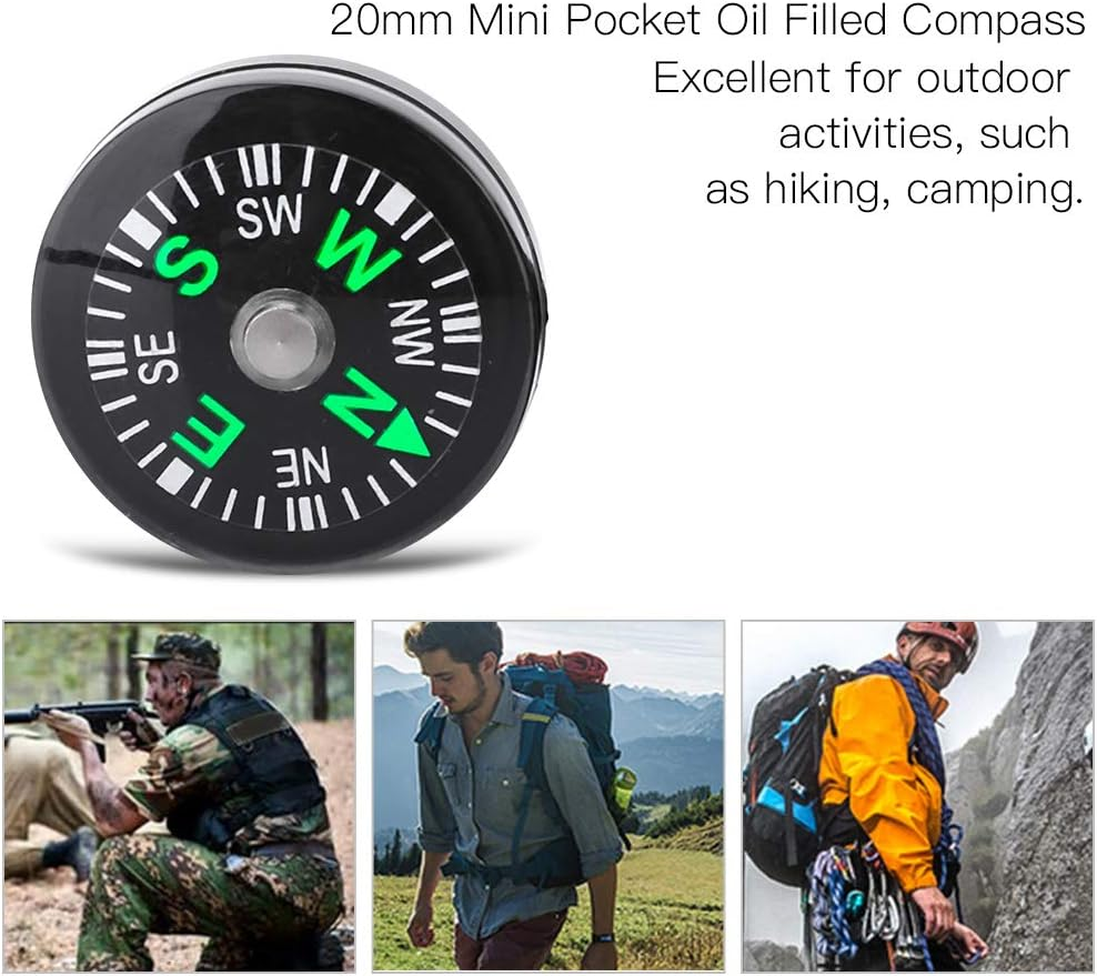 Pocket, 20Mm 12Pcs Mini Pocket, Hiking Survival Oil Filled, Portable Small Button Survival Button for Hiking Camping Outdoor Activities Accessory image number 6