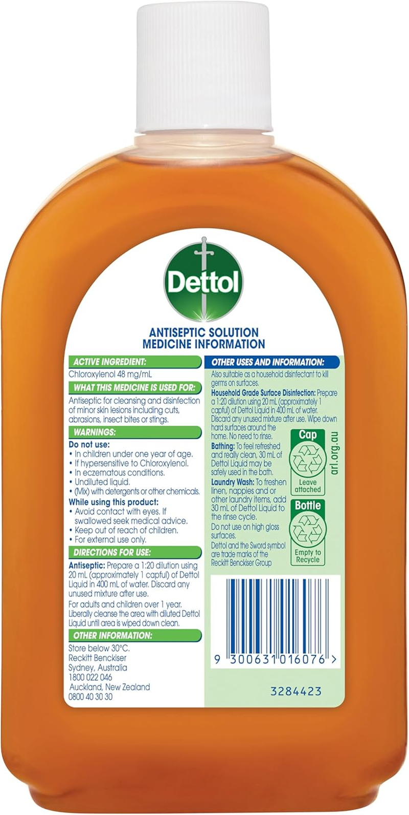 Dettol Antiseptic Antibacterial Disinfectant Liquid, 500Ml image number 2