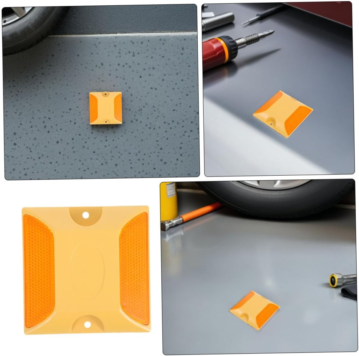 12Pcs Reflective Road Markers Heavy-Duty Reflectors for Driveways Sidewalks Bike Lanes Parking Lots Enhanced Night Visibility Traffic Safety image number 5