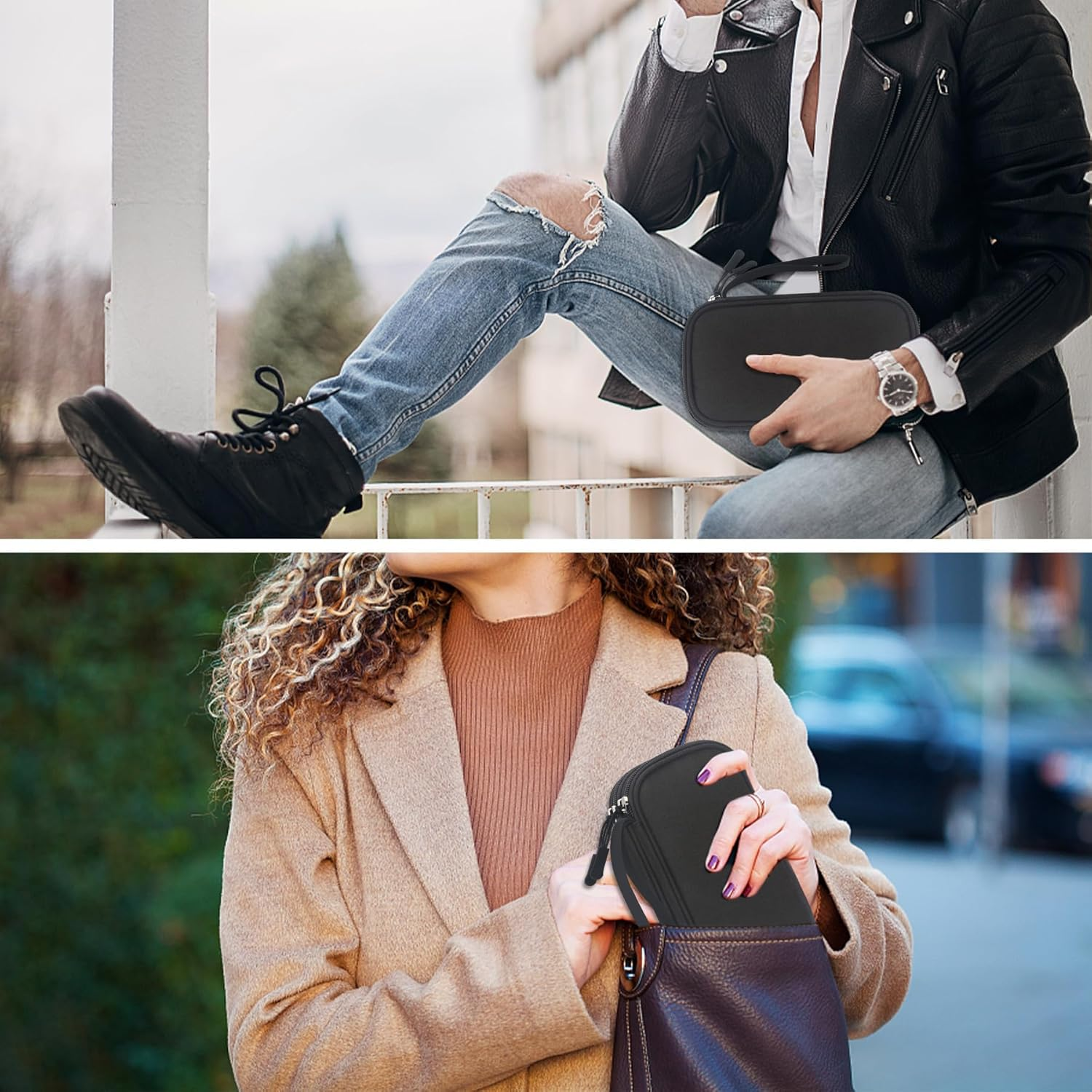 Lacdo USB Flash Drive Case Thumb Drive Holder Case Organizer Portable Electronic Accessories Storage Bag for Sandisk/Samdata/Samsung USB Flash Drives Jump Drive Memory Stick, SD Card, Cable, Black