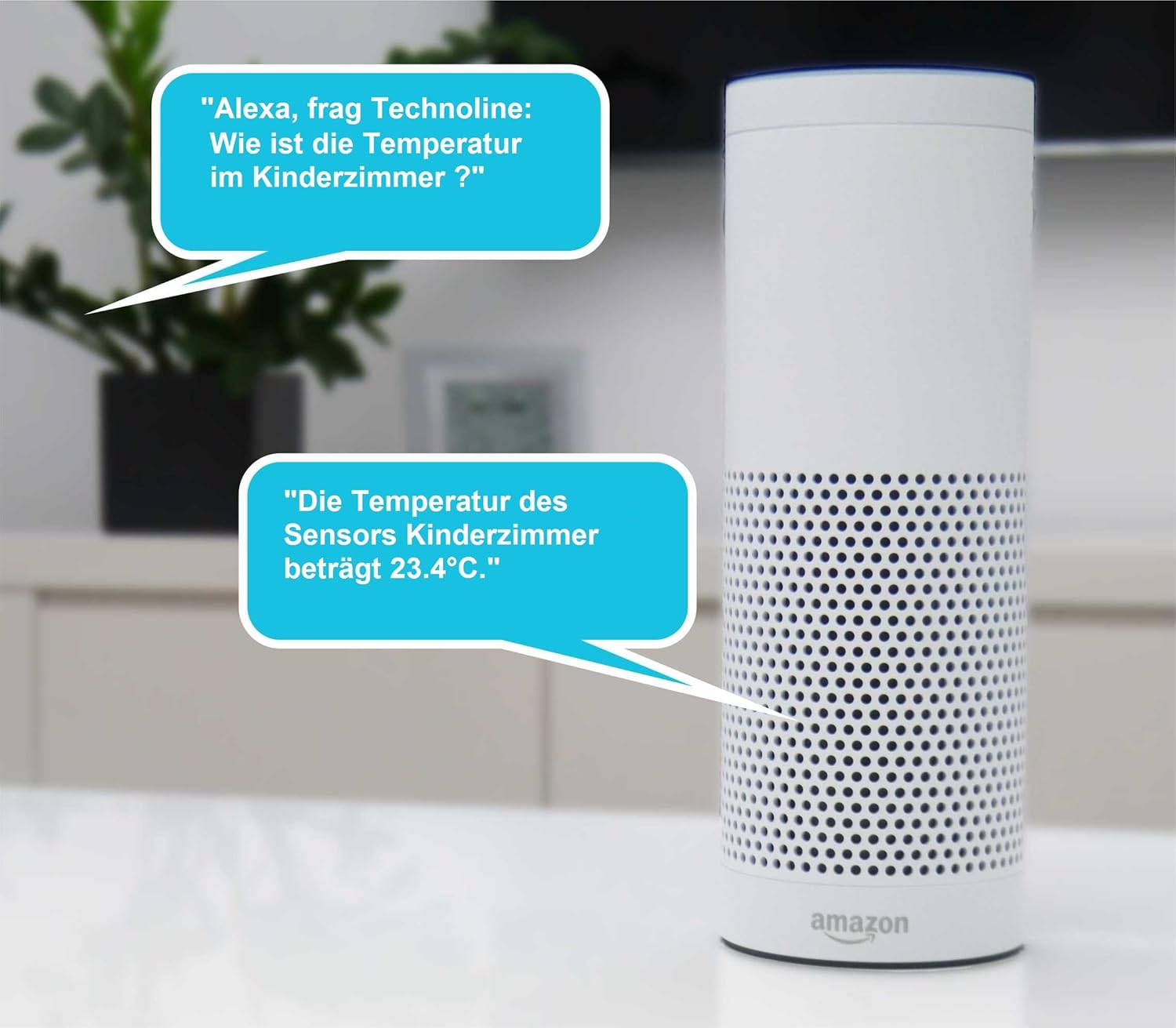 Technoline Mobile MA10100 Alerts Additional Sensor MA 10100 - Temperature Sensor with Data Transfer to Smartphone, Thermometer, Compatible with Alexa, Temperature Monitoring, White, 3.2 X 1.7 X 8.7 Cm image number 4