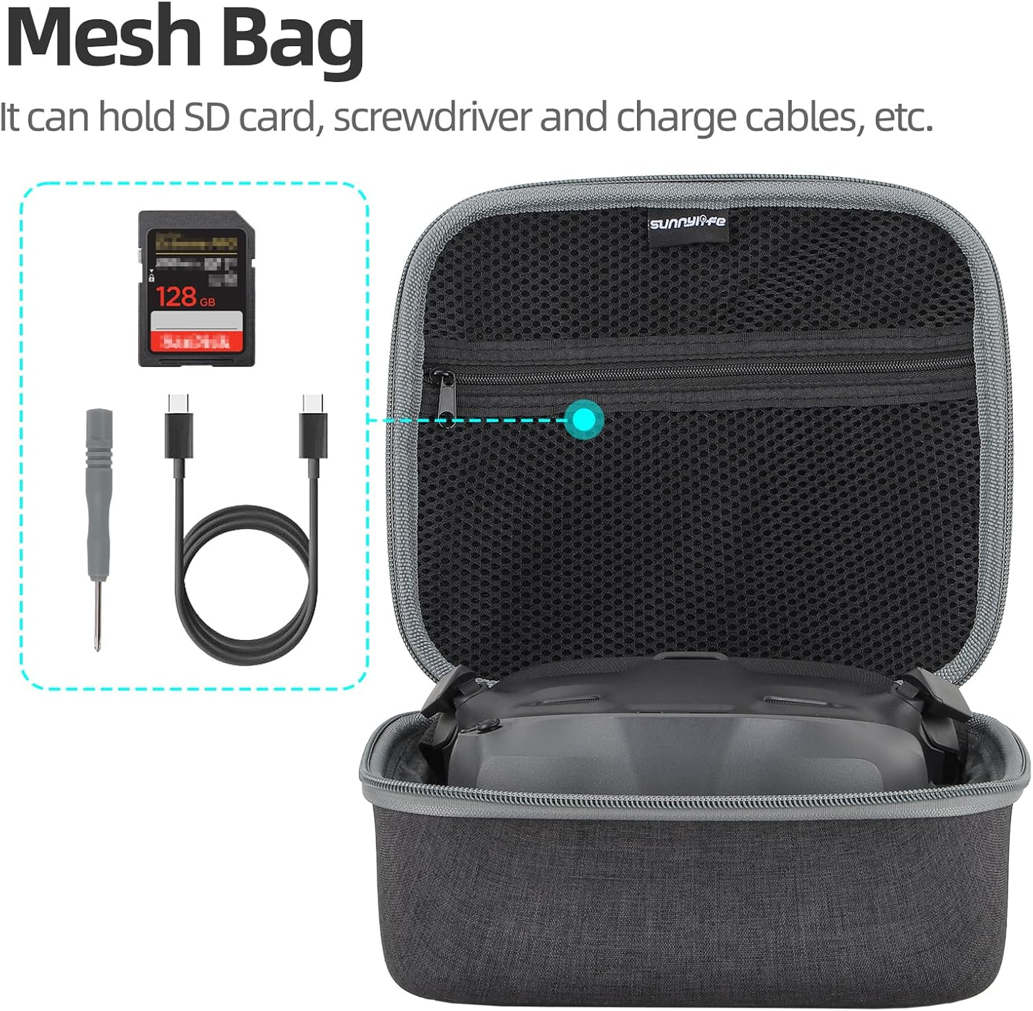 ZJRXM Case for DJI Goggles N3, Portable Storage Bag, Portable Protective Case for DJI Goggles N3, Gray, 228 * 201 * 101Mm image number 5