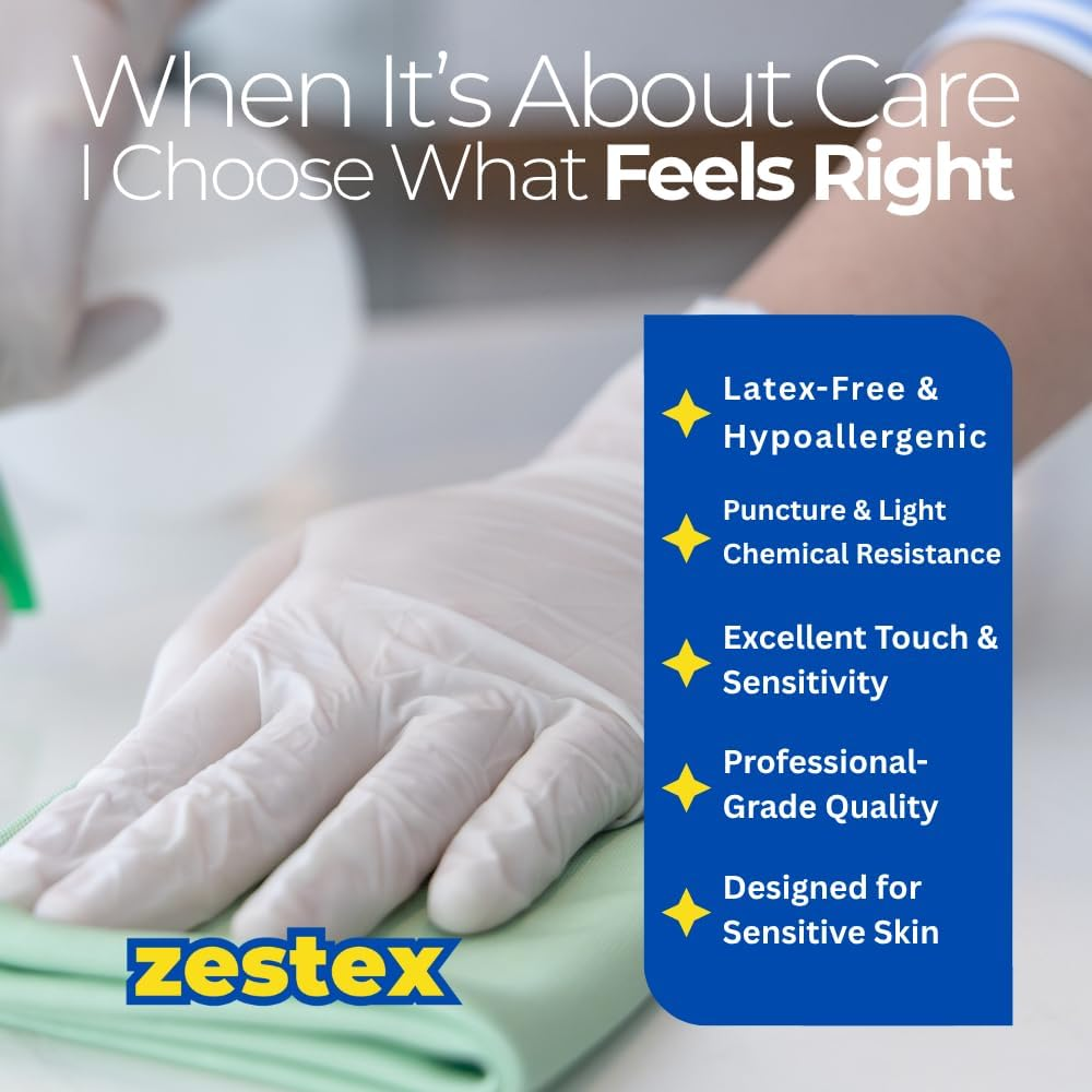 Nitrile Personal Care, Latex-Free & Powder-Free, Non-Sterile Food Safe Multi Purpose Disposable Glove, White, Large, Case/100 image number 5