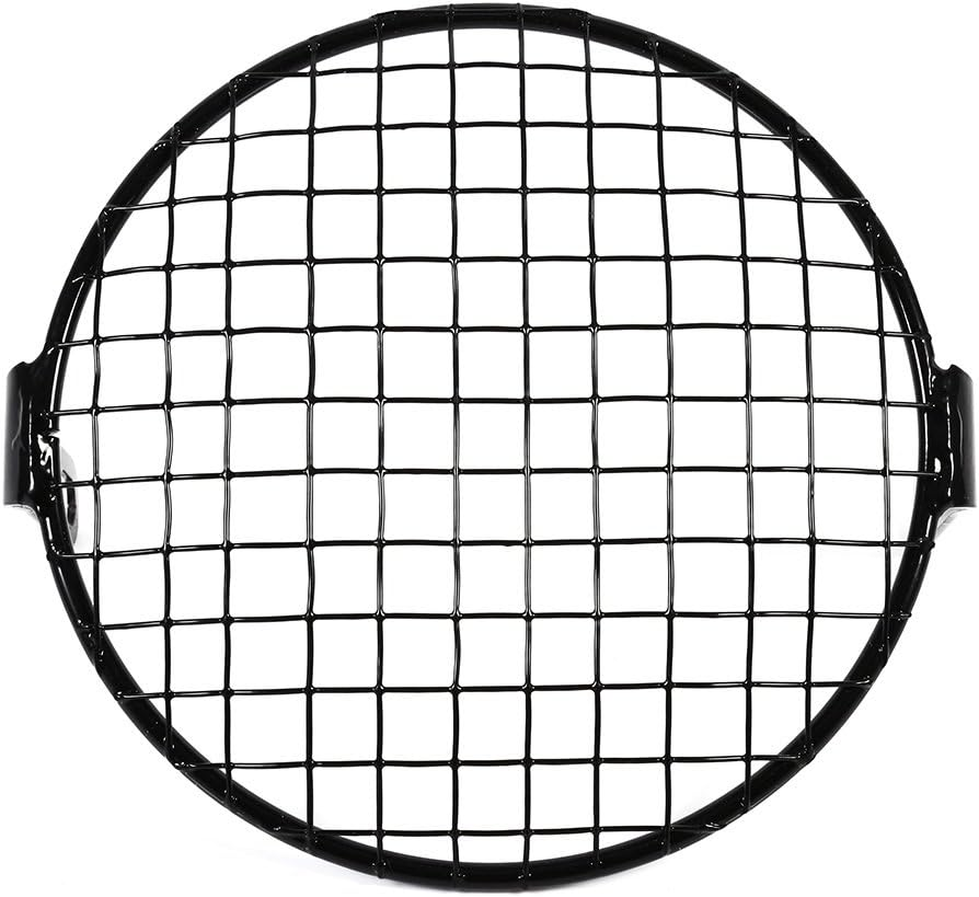 Yosoo 16Cm Metal Mesh Grill Headlight Protector Guard Cover for Motorcycle(Black) image number 4