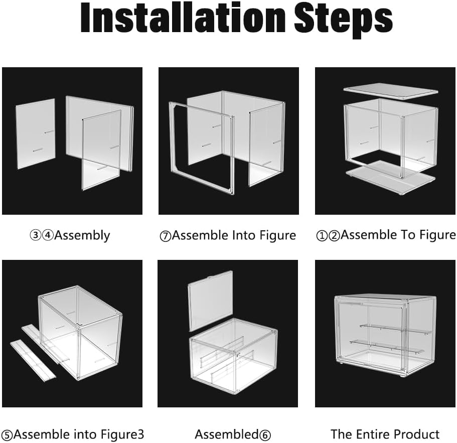 Acrylic Display Case for Collectibles, Stackable Clear Acrylic Display Box with Movable Panels for Figure,Toys, Sports Memorabilia, Wallets, Books image number 6