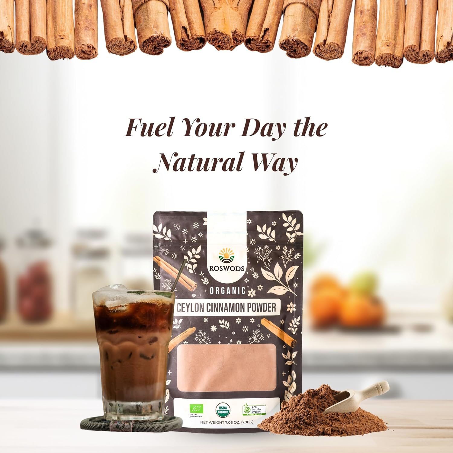 Roswods Australian Certified Organic Pure Ceylon Cinnamon Powder &ndash; Ceylon-Grown True Cinnamon with Sweet Aroma &ndash; Pure Organic Ground Cinnamon- 100G image number 4