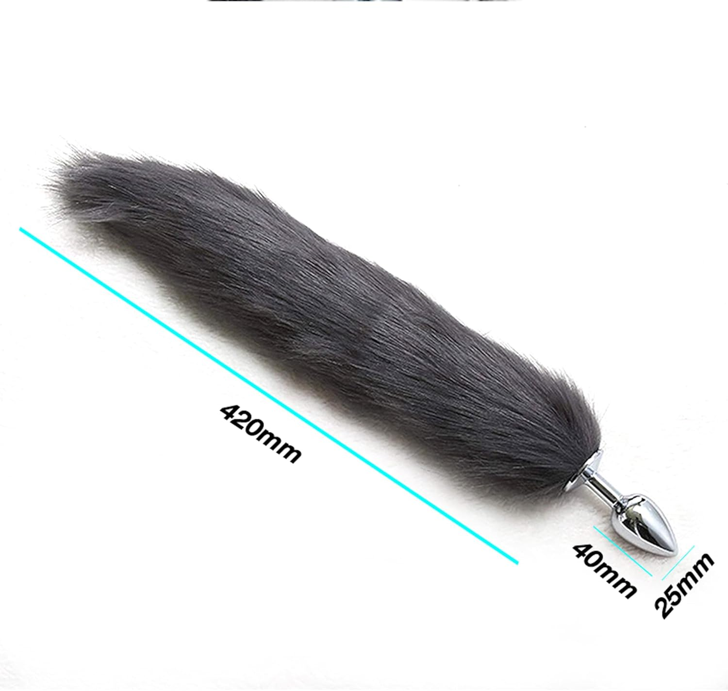 Sexy Fox Tail Cosplay Anal Plug Anal Butt Plug Adult Sex Toys for Women Men Couple Stainless Steel Anal Plug (Brown) image number 4