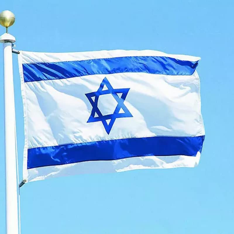 Large Israel Israeli Flag Heavy Duty Outdoor Star of David IL 90X150Cm - 3X5Ft, Double-Sided Print, 2 Metal Grommets for Mounting image number 3