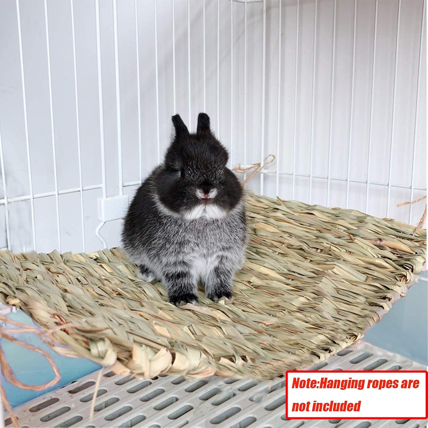 Tfwadmx Rabbit Grass Mats,16.5''X11''Large Natural Woven Seagrass Mat Bunny Sleep Bed for Chinchillas Guinea Pigs Ferret Hamster Squirrel and Small Animals -6 Pcs image number 3