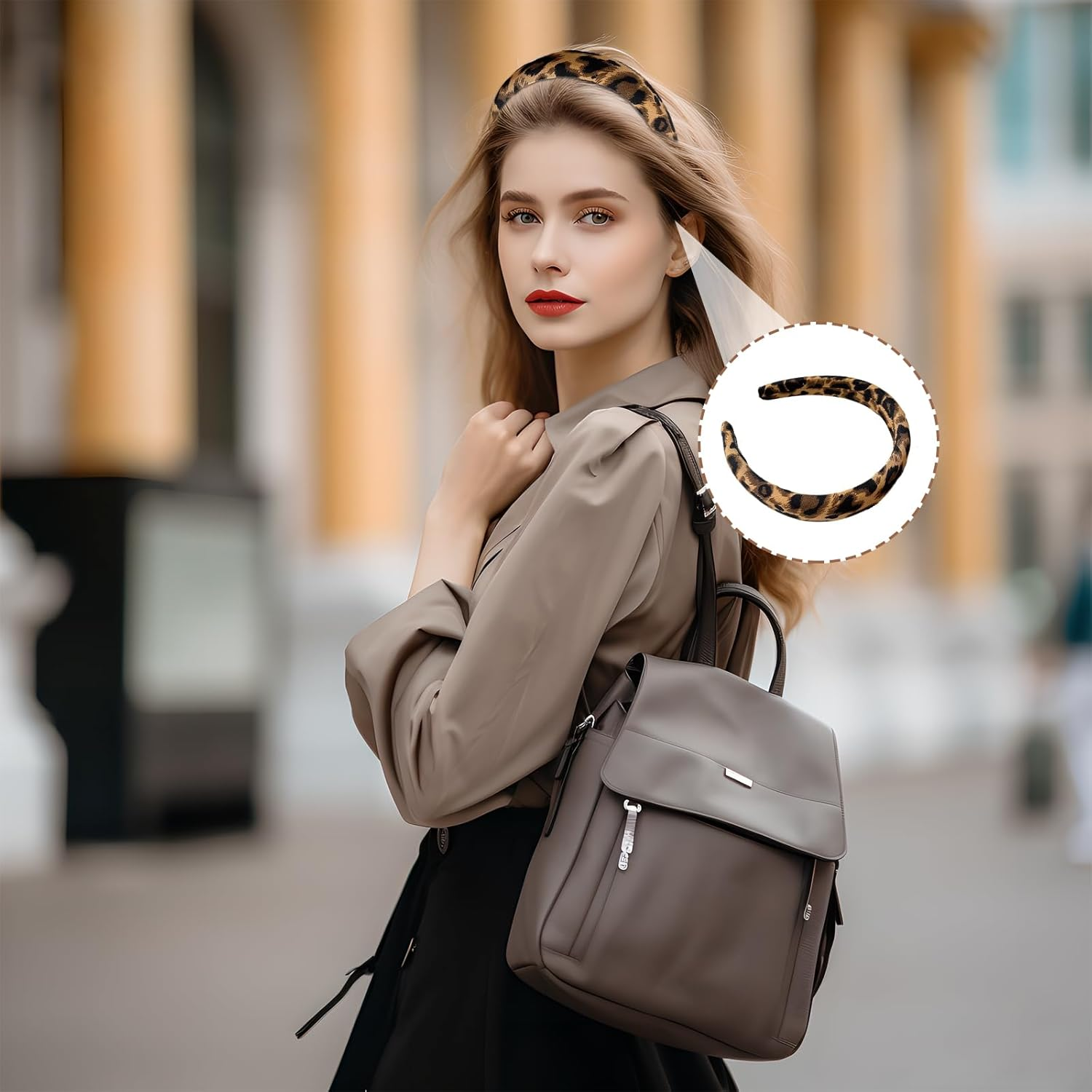 Goiern Pack of 3 Headbands for Women and Girls, Padded Headband, Non-Slip Headband with Leopard Pattern, Comfortable Headbands, Cute Headbands, Hair Accessories image number 6