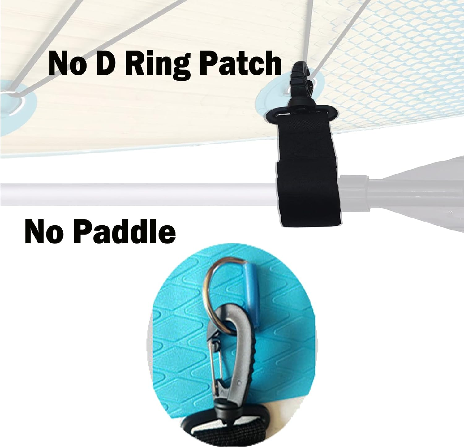 Pmsanzay SUP Paddleboard Inflatable Boat Paddle Keeper Paddle Holder Paddle Clip Kayak & Canoe Paddle Holder, Set of 4. with Pad Eye Deck Loops Tie down with Screws, No D Ring Patch ! image number 5
