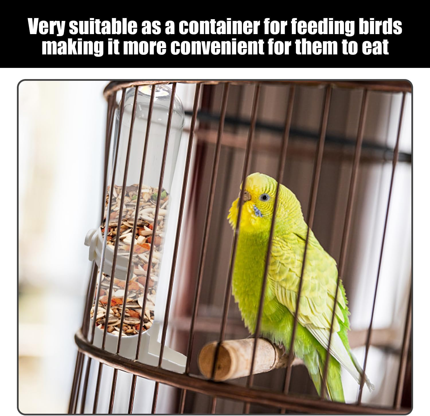 JDNFKG Pack of 3 Parrot Drinking Fountains and 1 X Cleaning Brush, Leak-Proof Hanging, Bird Cage Drinking Device, Accessories for Bird Care image number 5