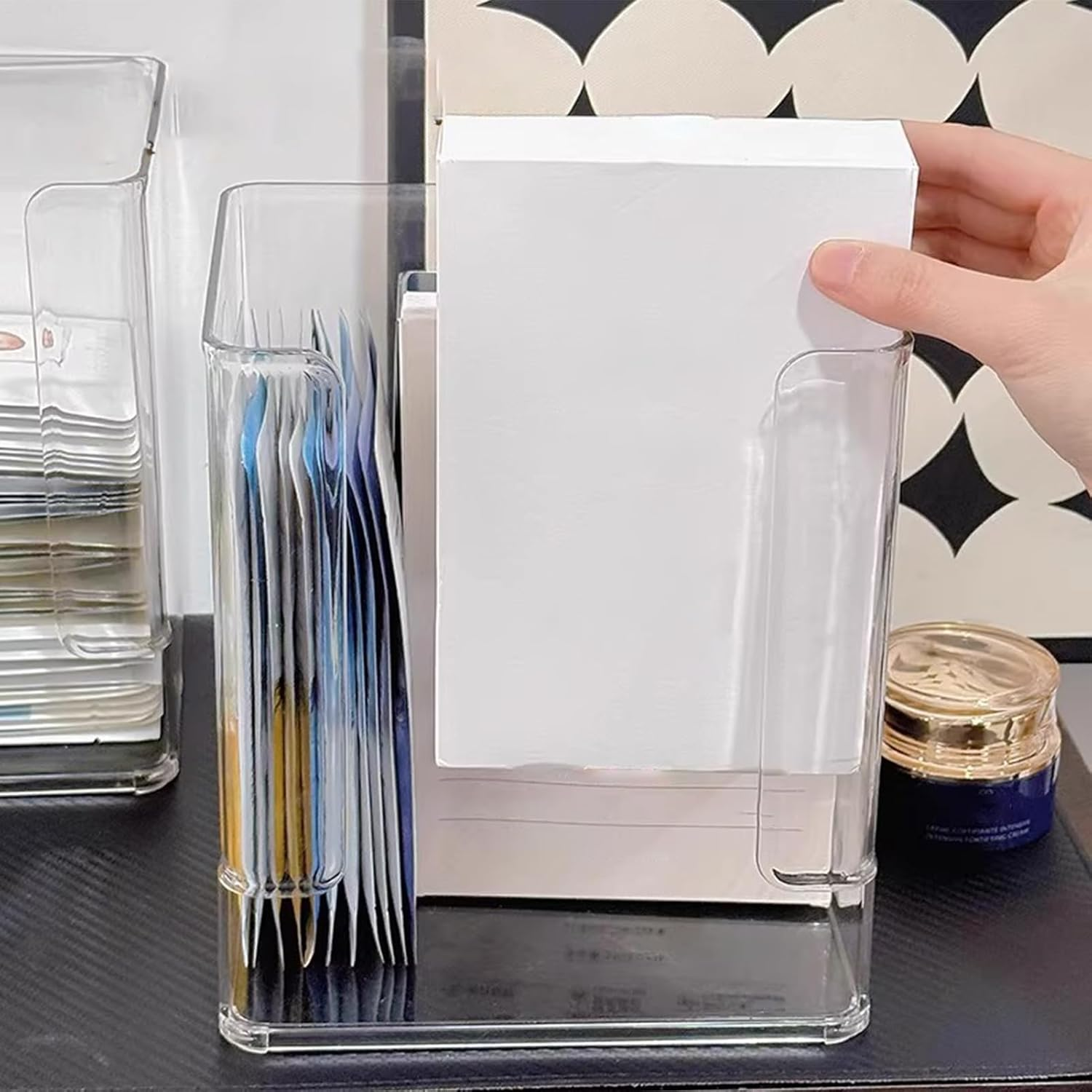 Derwrtup Acrylic Makeup Organizer - Top U Opening Divided Cosmetic Storage Case - Acrylic Cosmetic Organizer,For Offices Home Bathroom Desk Kitchen Closet Pen Pencil image number 3