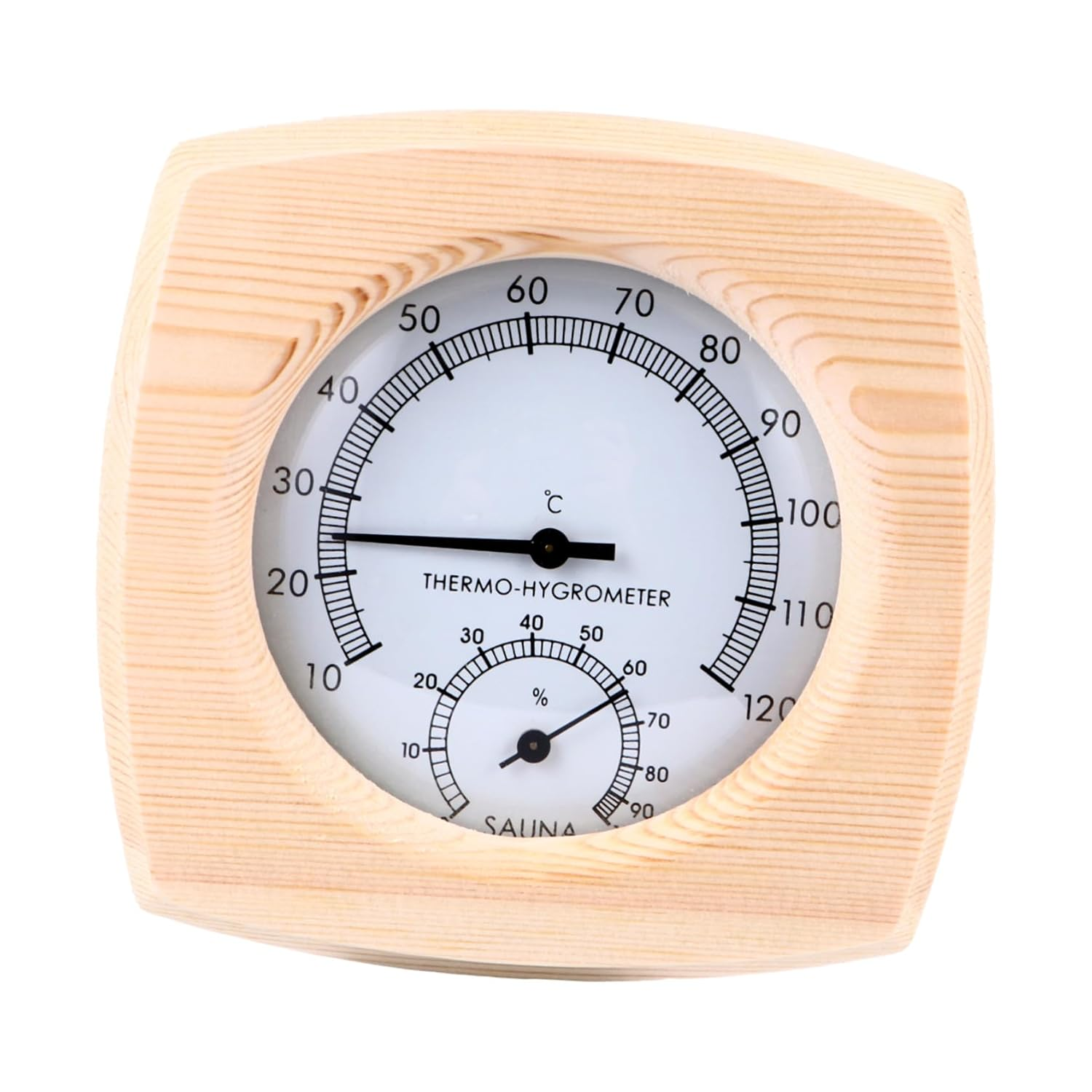 Kisangel Sauna Thermometer Hygrothermograph Wooden Thermometer and Hygrometer for Sauna Accessory image number 1